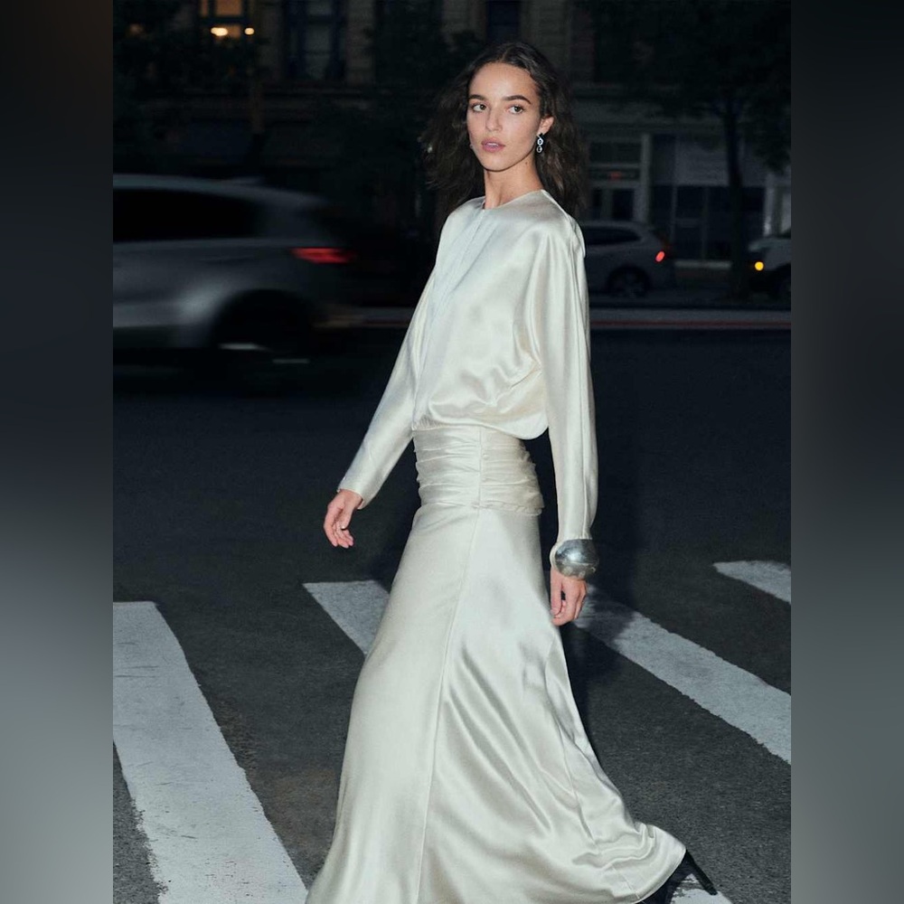 Reformation Esmee Silk Dress Ivory